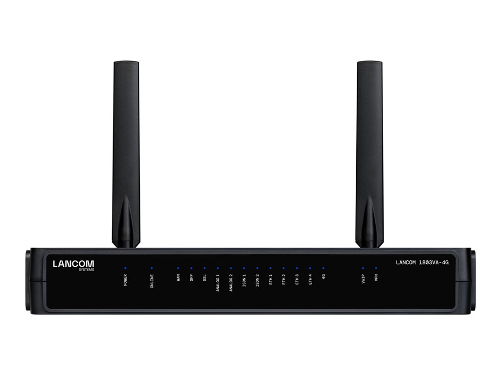 LANCOM 1803VA-4G - Wireless Router - DSL-Modem 4-Port-Switch - 1GbE - 3G, 4G - VoIP-Gateway - wandmontierbar