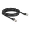 Delock RJ45 Netzwerkkabel Cat.6A S / FTP Stecker 45 grad nach links gewinkelt zu Stecker gerade 5 m schwarz
