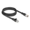 Delock M12 Kabel X-kodiert 8 Pin Stecker zu RJ45 Stecker Cat.5e S / FTP flexibel 2 m schwarz