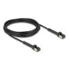 Delock - Patch-Kabel - RJ-45 (M) zu RJ-45 (M) - 5 m - 3.8 mm - U / FTP - CAT 6a - halogenfrei, schmal, verstellbare winkelverbindungsstücke an jedem Ende, ohne Haken - Schwarz