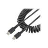 StarTech.com 50cm USB C auf USB C Kabel, Spiralkabel, USB C 2.0 Kabel - USB-Kabel - 24 pin USB-C (M) zu 24 pin USB-C (M) - USB 2.0 - 3 A - 50 cm - gewickelt - Schwarz