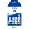 Epson 102 Multipack - 4er-Pack - Schwarz, Gelb, Cyan, Magenta - original - Tintenpatrone - für EcoTank ET-15000, 2750, 2751, 2756, 2850, 2851, 2856, 3850, 4750, 4850, 4856
