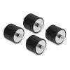 Delock - Vibration damper - M6 x 1 mm, 25 mm diameter, 20 mm height, with 2 x external thread - Schwarz (Packung mit 4)