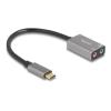 Delock - Adapter USB-C auf Klinkenstecker - 24 pin USB-C männlich zu Mono Mini-Stecker, mini-phone stereo 3.5 mm weiblich - 14.5 cm - Grau