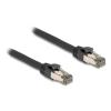 Delock - Netzwerkkabel - RJ-45 (M) zu RJ-45 (M) - 1 m - 7.3 mm - U / FTP - CAT 6a - ohne Haken - Schwarz