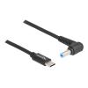 Delock - Stromkabel - USB-C (M) zu Gleichstromstecker 5,5 x 1,7 mm (M) gewinkelt - 20 V - 3 A - 1.5 m - Schwarz