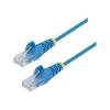 StarTech.com 1 m Cat6-Kabel - Schlankes Cat6-Patchkabel - Blau - Snagless RJ45-Anschlusse - Gigabit-Ethernet-Kabel - 28 AWG - Patch-Kabel - RJ-45 (M) zu RJ-45 (M) - 1 m - CAT 6 - ohne Haken - Blau
