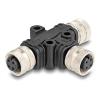 Delock M12 T-Splitter A-kodiert 4 Pin 1 x Buchse zu 2 x Buchse Parallelschaltung
