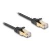 Delock RJ45 Flachband Netzwerkkabel mit Geflechtmantel Cat.6A U / FTP Stecker zu Stecker 10 m schwarz