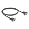 Delock - Kabel seriell - DB-9, Gleichstromstecker 5,5 x 2,1 mm (W) zu DB-9 (W) - 3 A - 1 m - unterstützt RS-232 serielle Schnittstelle, Daumenschrauben - Schwarz