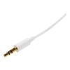 1m White Slim 3.5mm Stereo Audio Cable