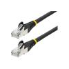 StarTech.com 3 m CAT6a Kabel, LSZH, 10 Gbit SFTP Netzwerk / Ethernet Kabel - Patch-Kabel - RJ-45 (M) zu RJ-45 (M) - 3 m - S / FTP - CAT 6a - IEEE 802.3bt - halogenfrei, geformt, ohne Haken, verseilt - Schwarz