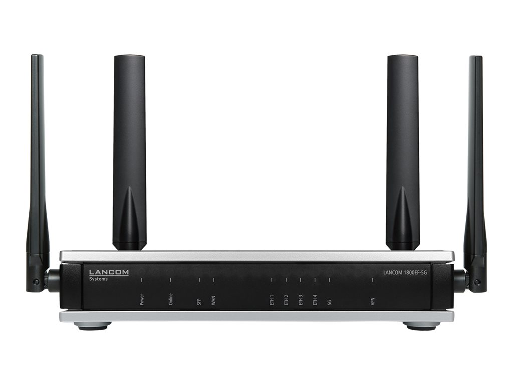 LANCOM 1800EF-5G - Wireless Router - DSL / WWAN 1GbE - Wi-Fi 6 - Dual-Band - 5G, 4G, 3G - VoIP-Gateway