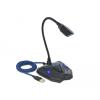 USB Gaming Kondensator Tischmikrofon, Schwanenhals, USB-A Stecker vergoldet, 3,5mm Klinke Ausgang Delock