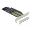 Delock PCI Express x16 Karte zu 1 x M.2 Key B + 1 x NVMe M.2 Key M + 1 x mSATA - Low Profile Formfaktor