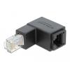 Delock Adapter RJ45 Stecker unten gewinkelt > RJ45 Buchse Cat.6 UTP