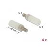 Delock Abstandshalter M4 x M4, Sechskant, Innen / Außen, 20 mm natur 4 Stück