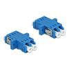 Delock LWL Kupplung LC Duplex Buchse zu LC Duplex Buchse Singlemode 2 Stück blau
