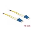 Delock Kabel Lichtwellenleiter LC > LC Singlemode OS2 0,5 m