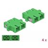 Delock LWL Kupplung SC Duplex Buchse zu SC Duplex Buchse Singlemode 4 Stück grün