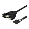 1ft Panel Mount USB A to Motherboard Cable - F / F