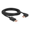 Delock DisplayPort Kabel Stecker gerade zu Stecker 90 grad Winkel links gewinkelt 8K 60 Hz 3 m