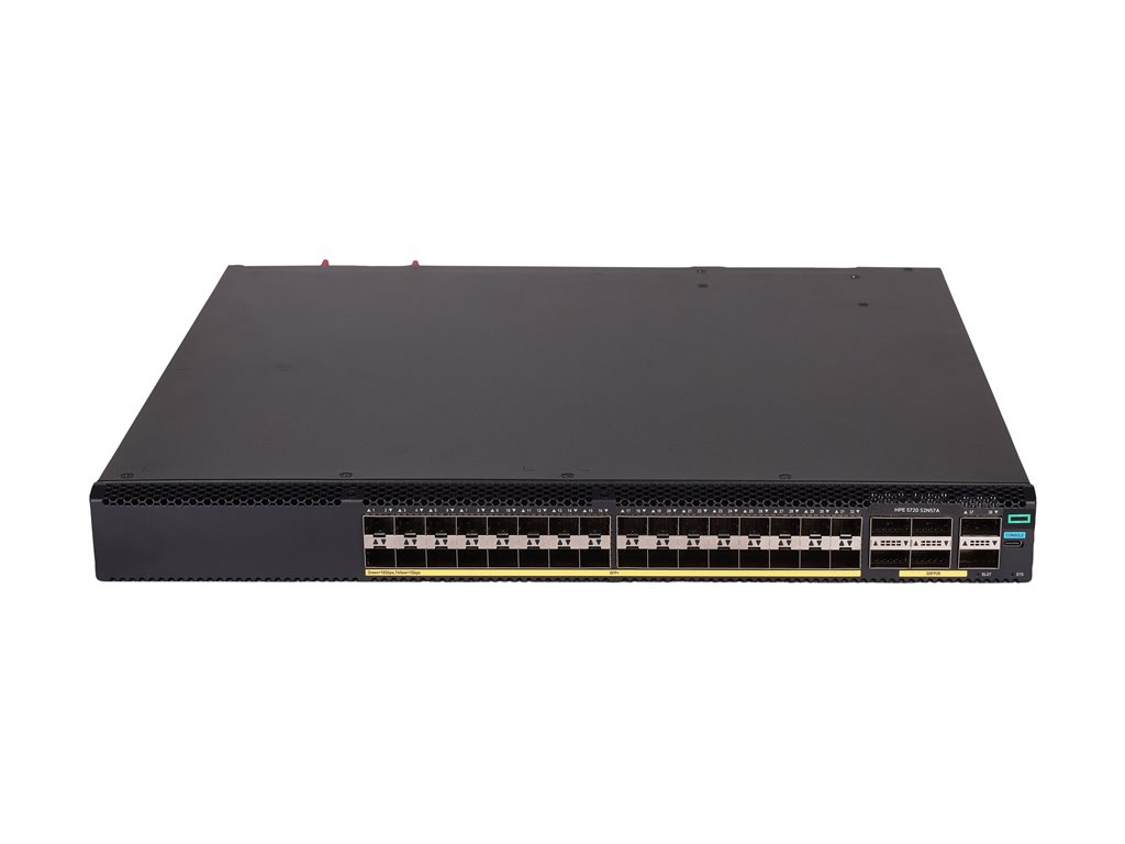 HPE Networking Comware 5720 32p SFP+ 1G / 10G 6p QSFP28 100G Switch - Switch - Rechenzentrum, nur horizontale Oberflächenmontage - L3 - managed - 32 x 1 Gigabit / 10 Gigabit SFP+ + 6 x 100 Gigabit QSFP28 - Luftstrom von vorne nach hinten - an Rack mont