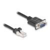 Delock - Serielles RS-232-Kabel - RJ-45 (M) zu DB-9 (M) mit Schrauben - 1 m - 6 mm - STP - CAT 5e - CAN-Bus-Adapter - Schwarz