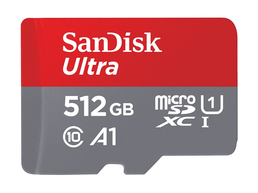 SanDisk Ultra - Flash-Speicherkarte (microSDXC-an-SD-Adapter inbegriffen) - 512 GB - A1 / UHS Class 1 / Class10 - microSDXC UHS-I