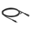 Delock - Spannungsversorgungs-Verlängerungskabel - DC-Stecker 5,5 mm x 2,5 mm (M) zu DC-Stecker 5,5 mm x 2,5 mm (W) Bajonettverschluss - 12 - 24 V - 2 m - Schwarz