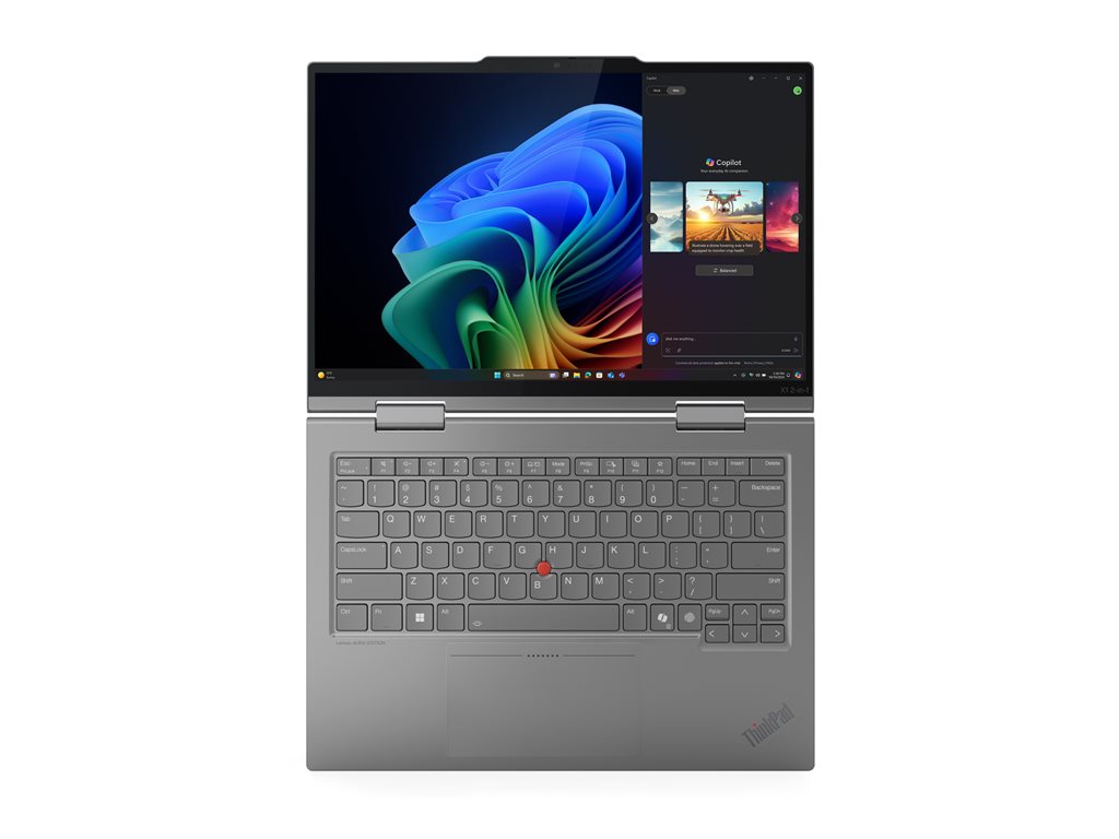 Lenovo ThinkPad X1 2-in-1 Gen 10 21NU - Aura Edition - Flip-Design - Intel Core Ultra 7 258V / 2.2 GHz - Evo - Win 11 Pro - Intel Arc Graphics 140V - 32 GB RAM - 1 TB SSD TCG Opal Encryption 2, NVMe, Performance - 35.6 cm (14") OLED Touchscreen 2880