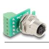 Delock M12 Übergabemodul Adapter 4 Pin A-kodiert Buchse zu 5 Pin Terminalblock zum Einbau