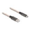 Delock - USB-Kabel - USB (M) zu 24 pin USB-C (M) - USB 2.0 - 5 V - 3 A - 1 m - RGB-Beleuchtung - durchsichtig, kupferfarben