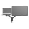Monitor-Tischarmhalterung - passt für zwei Displays 17 bis 27" mit VESA-Größen 75 x 75 oder 100 x 100 - Schnellklemme oder Durchtischbefestigung - Display drehbar - federunterstütztes Gewichtsausgleichssystem - max. Abstand zwischen Bildschirmmitten