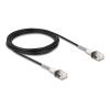 Delock RJ45 Netzwerkkabel mit doppeltem Knickschutz Cat.6A UTP Slim 3 m schwarz