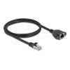 Delock Netzwerk Verlängerungskabel S / FTP RJ45 Stecker zu RJ45 Buchse Cat.6A flache Ausführung 1 m schwarz