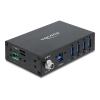 Delock - Hub - industriell, 5 Gbps, mit 8kV ESD-Schutz - 4 x SuperSpeed USB 3.0 - an DIN-Schiene montierbar, wandmontierbar