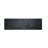 CHERRY KW X ULP - Tastatur - hintergrundbeleuchtet - kabellos - 2.4 GHz, Bluetooth 5.2, USB - Französisch - Tastenschalter: CHERRY MX Ultra Low Profile - Schwarz - plastikfreie Verpackung