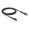 Delock - Patch-Kabel - RJ-45 (M) neigbar bis zu 60° zu RJ-45 (M) neigbar bis zu 60° - 3 m - 3.8 mm - U / FTP - CAT 6a - halogenfrei, ohne Haken, schmal - Schwarz