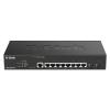 D-Link DGS 2000-10P - Switch - L3 - managed - 8 x 10 / 100 / 1000 (PoE+) + 2 x Fast Ethernet / Gigabit SFP, kombiniert - an Rack montierbar - PoE+ (65 W)