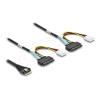 Delock - Internes SAS-Kabel - 8i Slim SAS (SFF-8654) (M) zu U.2 (SFF-8639) (Buchse), 4-polig (Molex) (M) - 50 cm - up to 16 Gbps data transfer rate