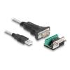 Delock Adapter USB 2.0 Typ-A zu 1 x Seriell RS-422 / 485 Stecker mit 6 Pin Terminalblock Adapter 5 V 1,8 m