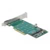 Delock PCI Express x8 Karte zu 2 x intern NVMe M.2 Key M - Bifurcation - Low Profile Formfaktor