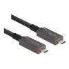 Delock - USB-Kabel - 24 pin USB-C (M) zu 24 pin USB-C (M) - USB 3.2 Gen 2 / DisplayPort 1.4 - 20 V - 3 A - 8 m - Active Optical Cable (AOC), USB Power Delivery (60W), unterstützt 4K 144 Hz (3840 x 2160) - Schwarz