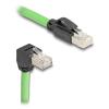 Delock - Netzwerkkabel - RJ-45 (M) zu RJ-45 (M) nach unten abgewinkelt - 5 m - 6.8 mm - SF / UTP - CAT 6a - ohne Haken, geschirmt - grün