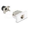 Delock - Easy 45 - Einrastmodul - CAT 6a, 180° werkzeuglos - RJ 45 - einfach - weiß, Silber