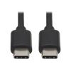 Eaton Tripp Lite Series USB-C Cable (M / M) - USB 2.0, Black, 3 ft. (0.91 m) - Thunderbolt-Kabel - 24 pin USB-C (M) zu 24 pin USB-C (M) - Thunderbolt 3 / USB 2.0 - 90 cm - unterstützt Stromversorgung - Schwarz