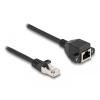 Delock - Netzwerkverlängerungskabel - RJ-50 (M) zu RJ-50 (W) mit Muttern - 3 m - S / FTP - ohne Haken - Schwarz