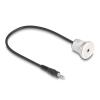 Delock Klinke 3,5 mm 3 Pin Einbaubuchse mit Kabelpeitsche Stecker 30 cm Aluminium