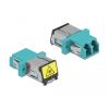 Delock LWL Kupplung mit Laserschutzklappe LC Duplex Buchse zu LC Duplex Buchse Multimode aqua